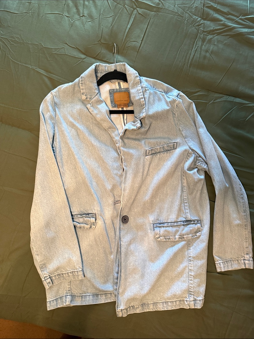 American Eagle Outfitters Light Blue Casual Blazer Jacket